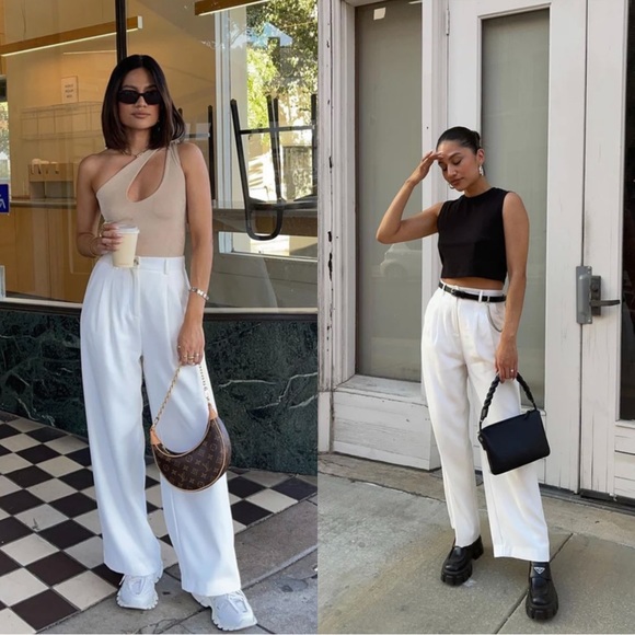 White Wide Leg Trouser - Picture 3 of 5